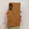 کیف گوشی Galaxy S23 FE سامسونگ مگنتی طرح چرم کتابی محافظ لنزدار بنددار عسلی کد 91473