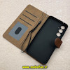 کیف گوشی Galaxy S23 FE سامسونگ مگنتی طرح چرم کتابی محافظ لنزدار بنددار قهوه ای کد 91474