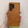 کیف گوشی Galaxy S24 Ultra سامسونگ مگنتی طرح چرم کتابی محافظ لنزدار بنددار عسلی کد 91482