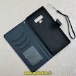 کیف گوشی Galaxy Note 9 سامسونگ مگنتی طرح چرم کتابی محافظ لنزدار بنددار سرمه ای کد 91486