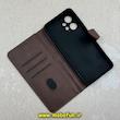 کیف گوشی Redmi Note 12 4G شیائومی مگنتی طرح چرم کتابی محافظ لنزدار قهوه ای کد 91488