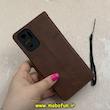 کیف گوشی Redmi Note 10 4G / Redmi Note 10S / Poco M5S شیائومی مگنتی طرح چرم کتابی محافظ لنزدار بنددار قهوه ای کد 91490