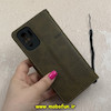 کیف گوشی Redmi Note 10 4G / Redmi Note 10S / Poco M5S شیائومی مگنتی طرح چرم کتابی محافظ لنزدار بنددار سبز زیتونی کد 91491