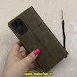 کیف گوشی Redmi Note 10 4G / Redmi Note 10S / Poco M5S شیائومی مگنتی طرح چرم کتابی محافظ لنزدار بنددار سبز زیتونی کد 91491