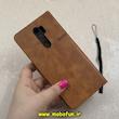 کیف گوشی Redmi 9 / Poco M2 شیائومی مگنتی طرح چرم کتابی بنددار عسلی کد 91492