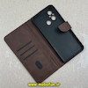 کیف گوشی Redmi 12C / Poco C55 / Redmi 11A شیائومی مگنتی طرح چرم کتابی محافظ لنزدار قهوه ای کد 91502