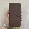 کیف گوشی Redmi 12C / Poco C55 / Redmi 11A شیائومی مگنتی طرح چرم کتابی محافظ لنزدار قهوه ای کد 91502