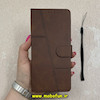 کیف گوشی Redmi 13C / Poco C65 شیائومی مگنتی طرح چرم کتابی محافظ لنزدار بنددار قهوه ای کد 91504