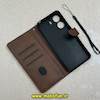 کیف گوشی Redmi 13C / Poco C65 شیائومی مگنتی طرح چرم کتابی محافظ لنزدار بنددار قهوه ای کد 91505