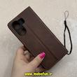 کیف گوشی Redmi 13C / Poco C65 شیائومی مگنتی طرح چرم کتابی محافظ لنزدار بنددار قهوه ای کد 91506