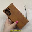 کیف گوشی Redmi 13C / Poco C65 شیائومی مگنتی طرح چرم کتابی محافظ لنزدار بنددار عسلی کد 91511