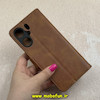 کیف گوشی Redmi 13C / Poco C65 شیائومی مگنتی طرح چرم کتابی محافظ لنزدار عسلی کد 91514