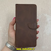 کیف گوشی Redmi 13C / Poco C65 شیائومی مگنتی طرح چرم کتابی محافظ لنزدار قهوه ای کد 91515
