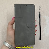 کیف گوشی Redmi Note 9S / Redmi Note 9 Pro شیائومی مگنتی طرح چرم کتابی محافظ لنزدار بنددار خاکستری کد 91525