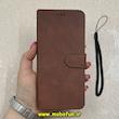 کیف گوشی Redmi Note 14 Pro 4G شیائومی مگنتی طرح چرم کتابی محافظ لنزدار بنددار قهوه ای کد 91529