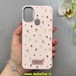 قاب گوشی Galaxy A11 / M11 سامسونگ لدر دیزاین SOFT Lether Design فانتزی سیلیکونی طرح چرمی گل های کیوت صورتی روشن کد 91544