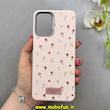 قاب گوشی Galaxy A12 / M12 سامسونگ لدر دیزاین SOFT Lether Design فانتزی سیلیکونی طرح چرمی گل های کیوت صورتی روشن کد 91552