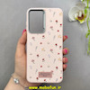 قاب گوشی Galaxy A26 سامسونگ لدر دیزاین SOFT Lether Design فانتزی سیلیکونی طرح چرمی گل های کیوت صورتی روشن کد 91576