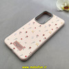 قاب گوشی Galaxy A36 / A56 سامسونگ لدر دیزاین SOFT Lether Design فانتزی سیلیکونی طرح چرمی گل های کیوت صورتی روشن کد 91577