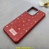 قاب گوشی Redmi 12 / Poco M6 Pro 5G شیائومی لدر دیزاین SOFT Lether Design فانتزی سیلیکونی طرح چرمی گل های کیوت قرمز کد 91598