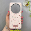 قاب گوشی Redmi 14C / Poco C75 / Redmi A4 شیائومی لدر دیزاین SOFT Lether Design فانتزی سیلیکونی طرح چرمی گل های کیوت صورتی روشن کد 91604