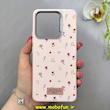 قاب گوشی Redmi Note 13 4G شیائومی لدر دیزاین SOFT Lether Design فانتزی سیلیکونی طرح چرمی گل های کیوت صورتی روشن کد 91613