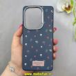 قاب گوشی Redmi Note 13 Pro 4G / Poco M6 Pro 4G / Redmi Note 14S شیائومی لدر دیزاین SOFT Lether Design فانتزی سیلیکونی طرح چرمی گل های کیوت سرمه ای کد 91617