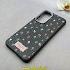 قاب گوشی Galaxy S24 FE سامسونگ لدر دیزاین SOFT Lether Design فانتزی سیلیکونی طرح چرمی گل های کیوت مشکی کد 91619