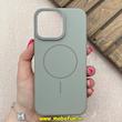 قاب گوشی iPhone 15 Pro Max آیفون مگ سیف دار اورجینال سخت HARD کلاسیک یونیک کیس Unique Case طوسی کد 91317