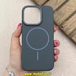 قاب گوشی iPhone 16 Pro آیفون مگ سیف دار اورجینال سخت HARD کلاسیک یونیک کیس Unique Case خاکستری تیره کد 91323