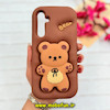 قاب گوشی Galaxy A16 سامسونگ سیلیکونی پاک کنی طرح خرسی BEAR پاپ سوکت برجسته کد 91624