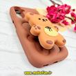 قاب گوشی Galaxy A16 سامسونگ سیلیکونی پاک کنی طرح خرسی BEAR پاپ سوکت برجسته کد 91624