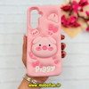قاب گوشی Galaxy A26 سامسونگ سیلیکونی پاک کنی پاپ سوکت دار طرح خوک بامزه PIGGY صورتی کد 91629