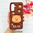 قاب گوشی Galaxy A26 سامسونگ سیلیکونی پاک کنی طرح خرسی BEAR پاپ سوکت برجسته کد 91631