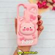 قاب گوشی Galaxy A36 / A56 سامسونگ سیلیکونی پاک کنی پاپ سوکت دار طرح خوک بامزه PIGGY صورتی کد 91634