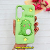 قاب گوشی Galaxy A36 / A56 سامسونگ سیلیکونی پاک کنی CUTE BEAR طرح دایناسور برجسته سبز کد 91635