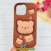 قاب گوشی iPhone 12 Pro Max / iPhone 13 Pro Max آیفون سیلیکونی پاک کنی طرح خرسی BEAR پاپ سوکت برجسته کد 91641