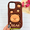 قاب گوشی iPhone 12 Pro Max / iPhone 13 Pro Max آیفون سیلیکونی پاک کنی طرح خرسی BEAR پاپ سوکت برجسته کد 91642