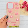 قاب گوشی iPhone 12 Pro Max / iPhone 13 Pro Max آیفون سیلیکونی پاک کنی طرح پاپیون صورتی برجسته کد 91643