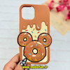 قاب گوشی iPhone 13 / iPhone 14 / iPhone 15 آیفون سیلیکونی پاک کنی طرح دونات میکی موس برجسته شکلاتی کد 91647