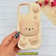 قاب گوشی iPhone 13 / iPhone 14 / iPhone 15 آیفون سیلیکونی پاک کنی طرح خرسی پاپ سوکت برجسته کد 91649