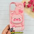 قاب گوشی iPhone 16 آیفون سیلیکونی پاک کنی پاپ سوکت دار طرح خوک بامزه PIGGY صورتی کد 91653