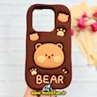 قاب گوشی Redmi Note 14 4G شیائومی سیلیکونی پاک کنی طرح خرسی BEAR پاپ سوکت برجسته کد 91674