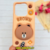 قاب گوشی Redmi Note 14 4G شیائومی سیلیکونی پاک کنی طرح خرسی BROWN پاپ سوکت برجسته کد 91675