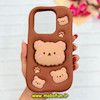 قاب گوشی Redmi Note 14 4G شیائومی سیلیکونی پاک کنی طرح خرسی BEAR پاپ سوکت برجسته کد 91676