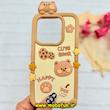 قاب گوشی Redmi Note 14 4G شیائومی سیلیکونی پاک کنی CUTE BEAR طرح تدی برجسته کرم کد 91678