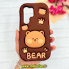 قاب گوشی Galaxy S25 Ultra سامسونگ سیلیکونی پاک کنی طرح خرسی BEAR پاپ سوکت برجسته کد 91682