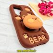 قاب گوشی Galaxy S25 Ultra سامسونگ سیلیکونی پاک کنی طرح خرسی BEAR پاپ سوکت برجسته کد 91682
