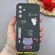قاب گوشی Galaxy A15 سامسونگ سیلیکونی ژله ای سه بعدی برجسته عروسکی محافظ لنز دار طرح کیتی Kitty مشکی کد 91688