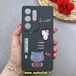 قاب گوشی Galaxy S25 Ultra سامسونگ سیلیکونی ژله ای سه بعدی برجسته عروسکی محافظ لنز دار طرح کیتی Kitty مشکی کد 91708